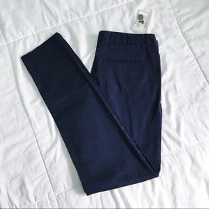 Navy Blue Straight-leg Khakis